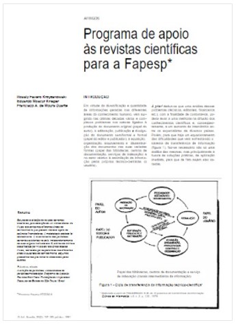 Programa de apoio às revistas científicas para a FAPESP